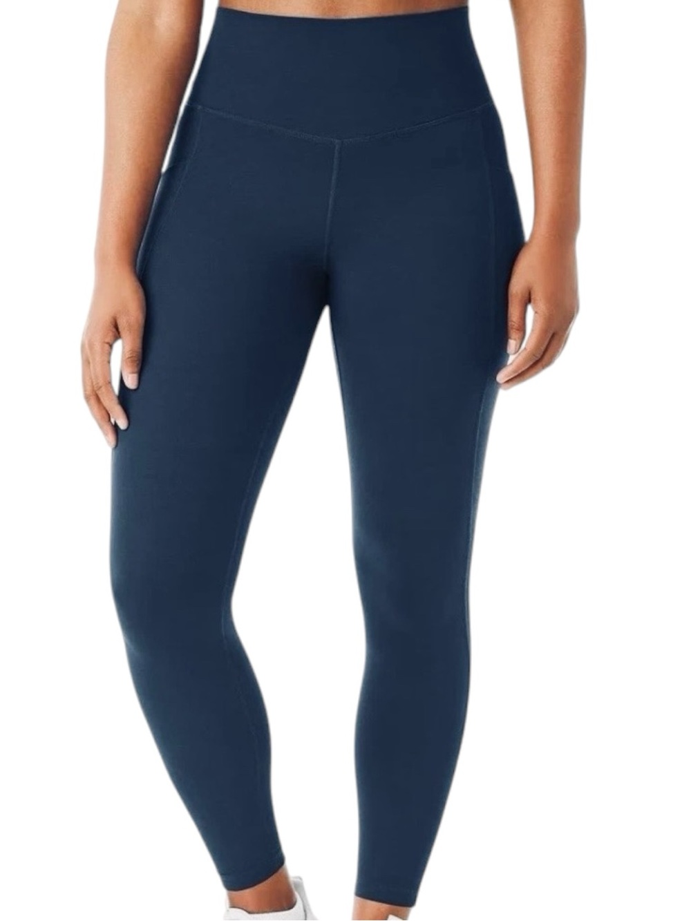 NWT MEMBERS MARK Navy Everyday High Rise Side Pockets Ankle Leggings Size Large